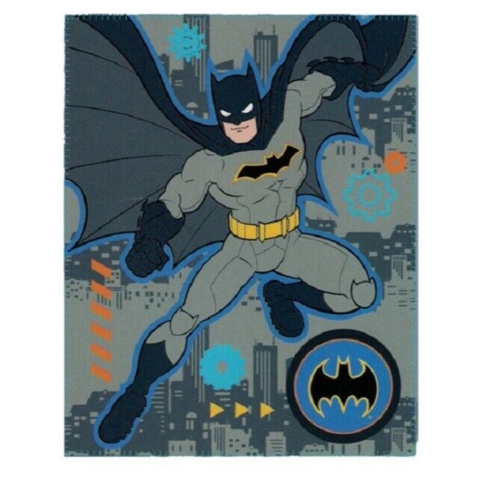 New Mini Batman Fleece Throw Gift Blanket DC Comics Hero Cape Bat Signal Logo